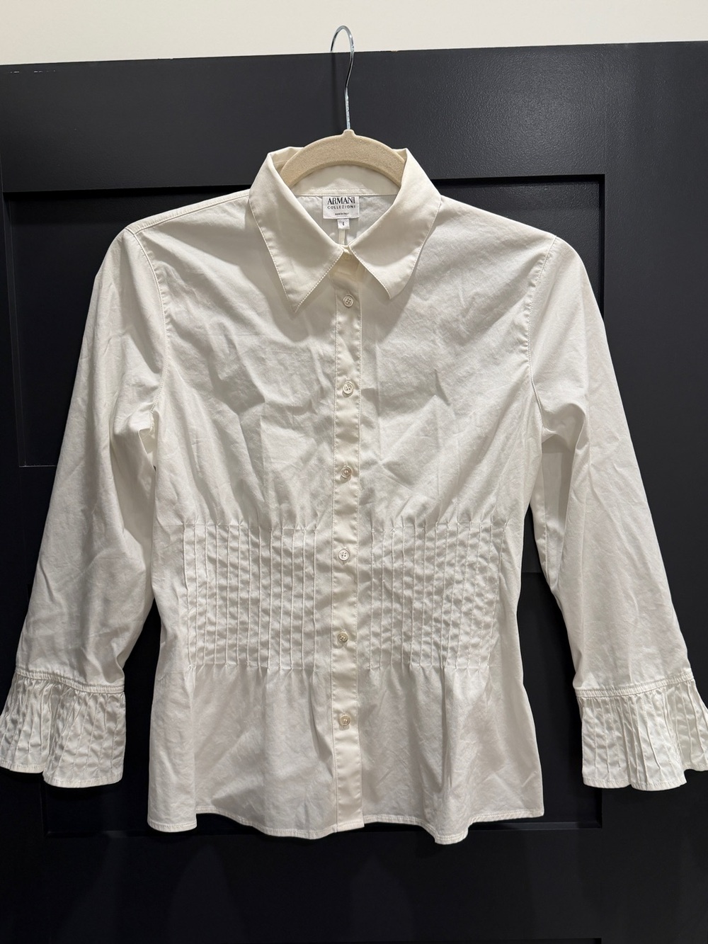 Armani Collezioni Y2K white button up with details
